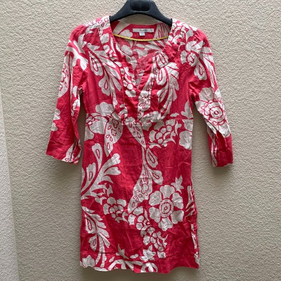 Boden Dresses & Skirts - Boden Linen Floral Coral Dress 4R